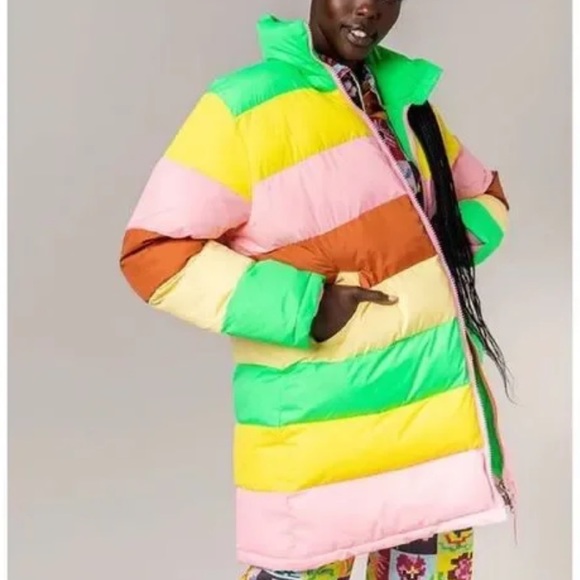 New Rachel Antonoff x Free People Terry Colorblock XS & Med Pink Striped Coat - Picture 15 of 16